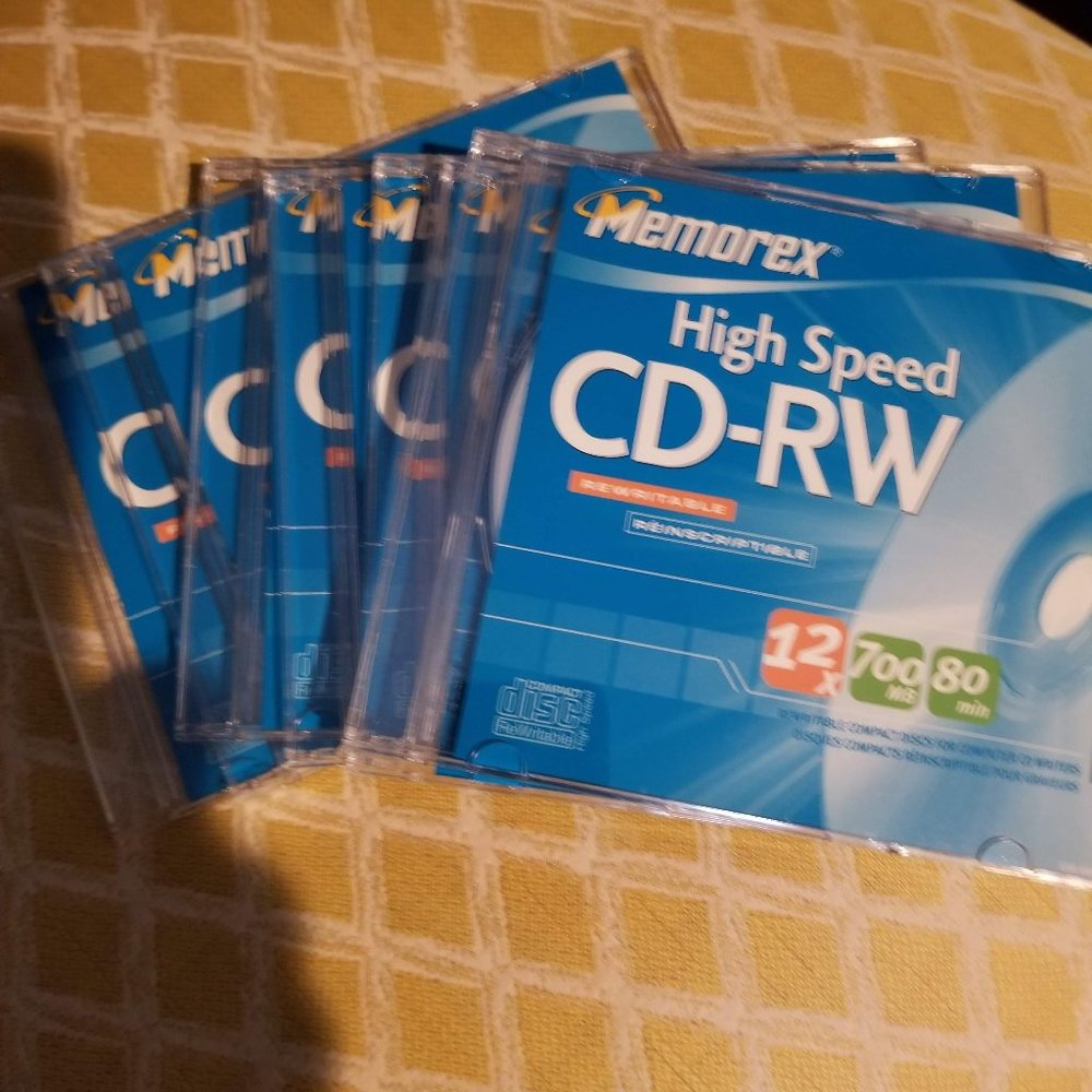 CD RW high speed discs 5 each in jewel case